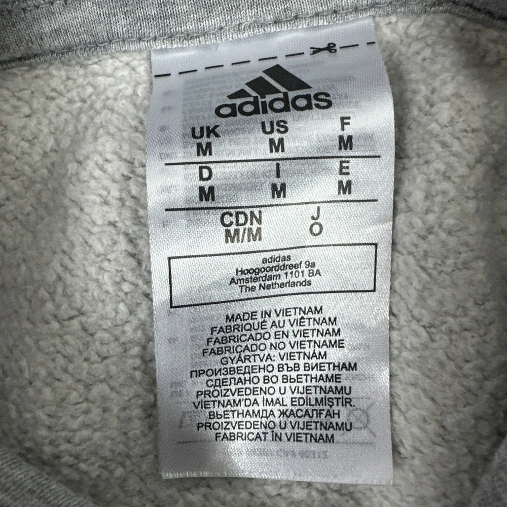 Adidas Hoodie Sweatshirt Mens Medium‎ Gray Hoodie Logo Pockets Long Sleeve logo